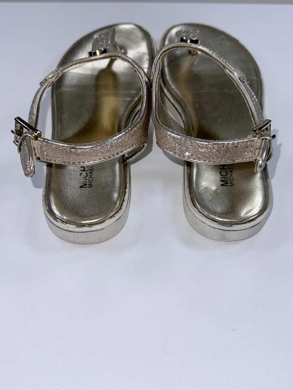 Michael Kors Kids Brandy Zahara Gold Glitter Sandals Size 1 EUC - Picture 3 of 5